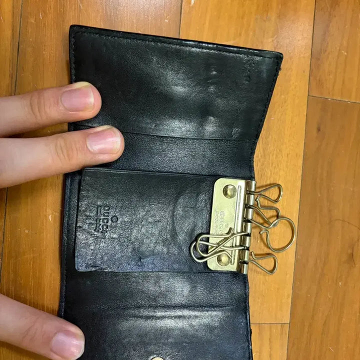 [BUNJANG] Gucci Web Stripe Leather Key Holder Wallet / 구찌 웹 스트라이프 키홀더 지갑
