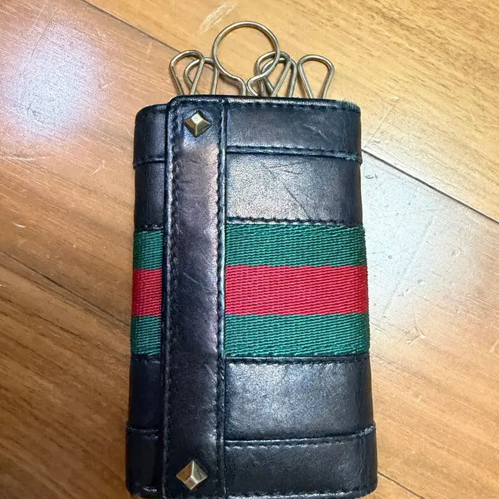 [BUNJANG] Gucci Web Stripe Leather Key Holder Wallet / 구찌 웹 스트라이프 키홀더 지갑