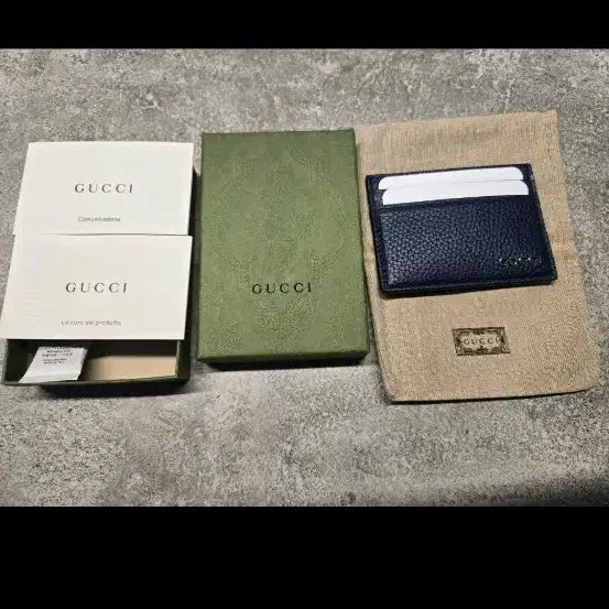 [BUNJANG] Gucci Logo Card Case Navy / (새상품) 구찌 로고 카드 케이스