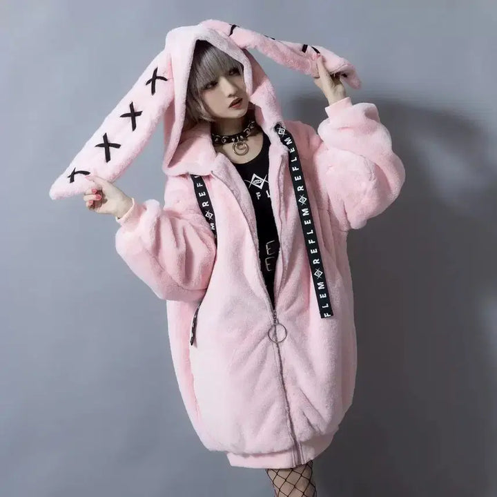 [BUNJANG] Replen Usami Mimi Parka Pink / (교판) reflem레플렘 우사미미 핑크 (정품 ,구버전)
