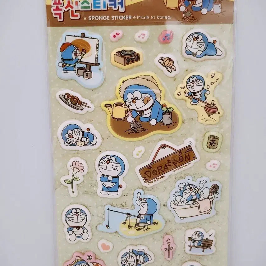 [BUNJANG] Doraemon Fluffy Stickers / (5월 세일) [고전문구] 도라에몽 폭신 스티커