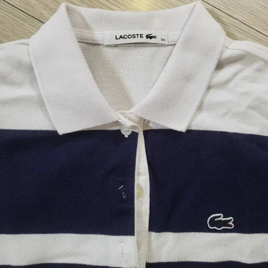 [BUNJANG] Lacoste Striped Collar Dress / 라코스테 스트라이프 카라 원피스
