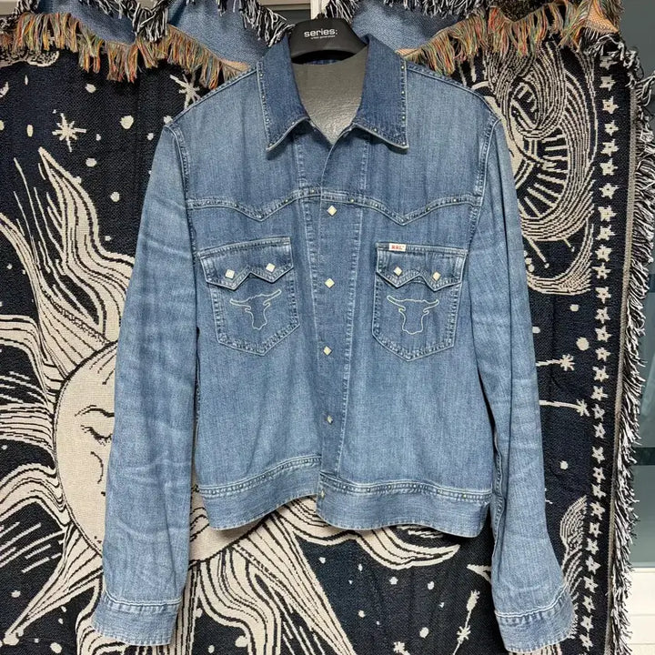 [BUNJANG] RRL Indigo Studded Denim Jacket L / rrl 인디고 스터드 데님자켓 L사이즈