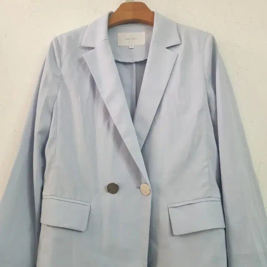 [BUNJANG] ON&amp;ON Light Blue Double Button Jacket / 온앤온 라이트블루 더블 버튼 자켓