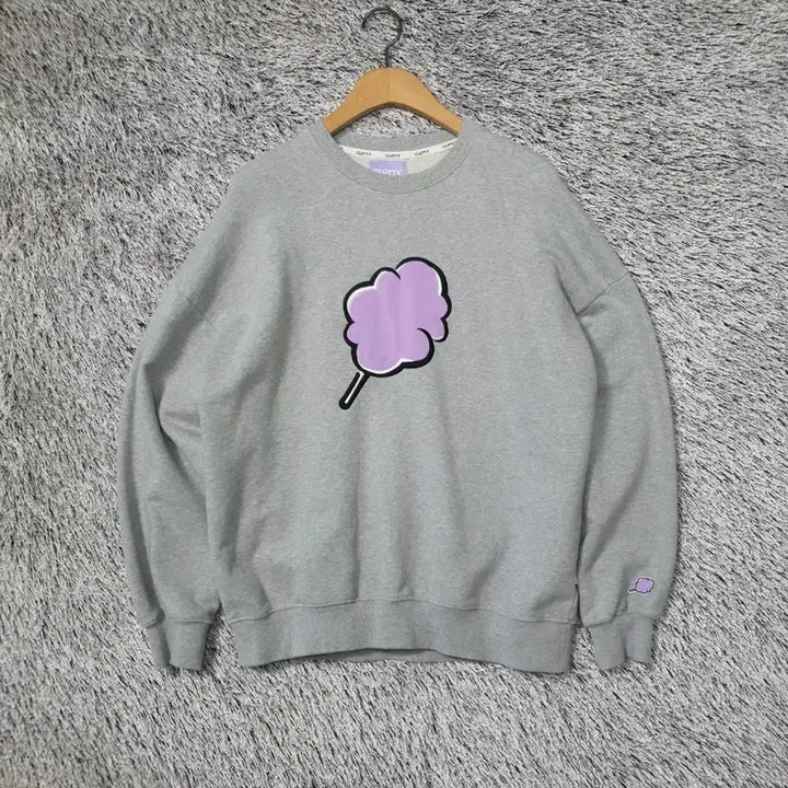 [BUNJANG] CLOTTY Candy Sweatshirt Loose Fit Grey / 클로티 CLOTTY 사탕 맨투맨 루즈핏 그레이 2200020