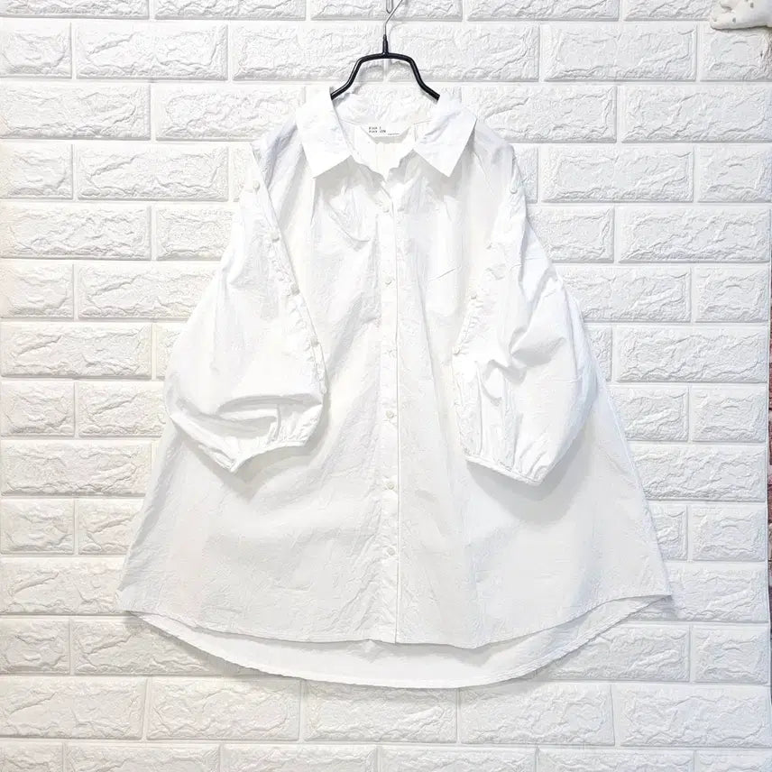 [BUNJANG] White Puff Sleeve Shirt / 긔연 화이트 셔츠