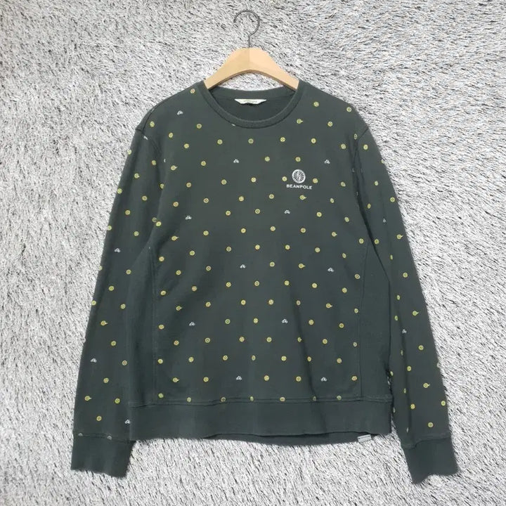 [BUNJANG] Beanpole Dark Green Pattern Sweatshirt / 빈폴 다크 그린 패턴 맨투맨 티셔츠 2200016