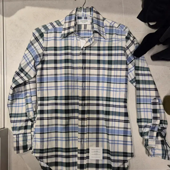 [BUNJANG] Thom Browne Blue Green Check Shirt / 톰브라운 블루 그린 체크 셔츠