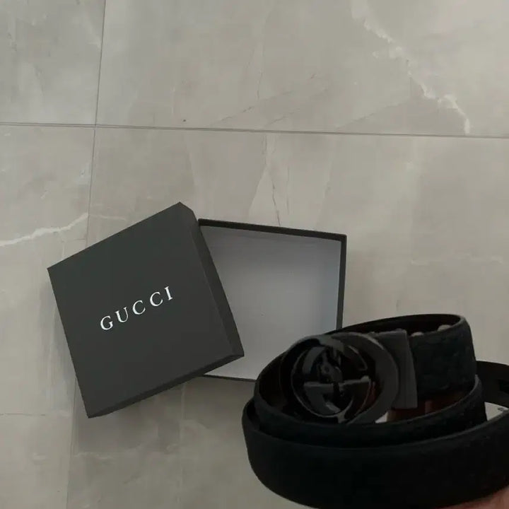 [BUNJANG] Gucci Interlocking G Buckle Leather Belt Full Box / Gucci 구찌 인터로킹 벨트 풀박스