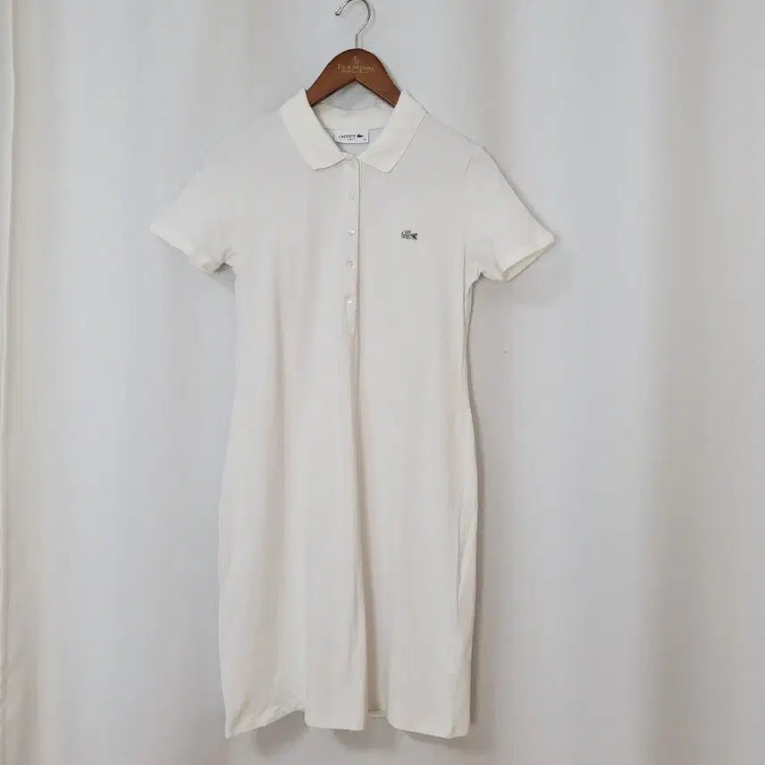 [BUNJANG] Lacoste Cotton Shirtdress White / 라코스테 원피스40