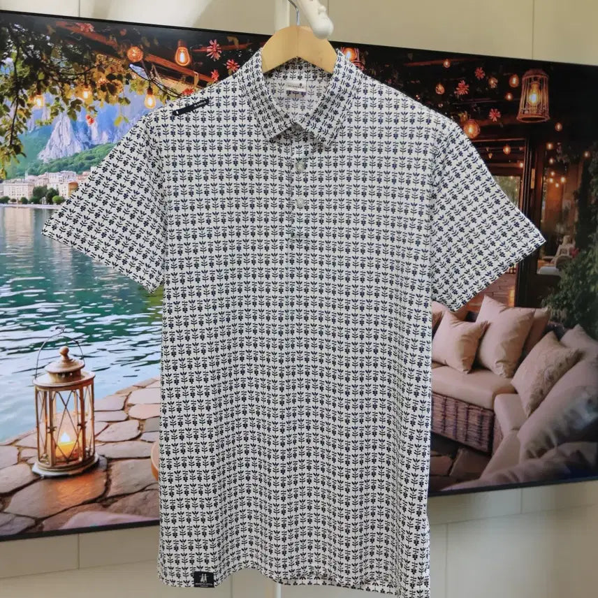 [BUNJANG] W.ANGLE Pattern Short Sleeve Shirt Size 105 / 진짜 여름 끝판왕, W.ANGLE 패턴 반팔 셔츠 105