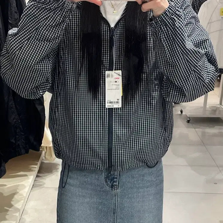 [BUNJANG] SPAO Light Check Hooded Windbreaker Jacket / 스파오 바람막이 [UV차단] 라이트 체크 후드 윈드브레이