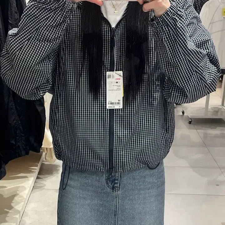 [BUNJANG] SPAO Light Check Hooded Windbreaker Jacket / 스파오 바람막이 [UV차단] 라이트 체크 후드 윈드브레이
