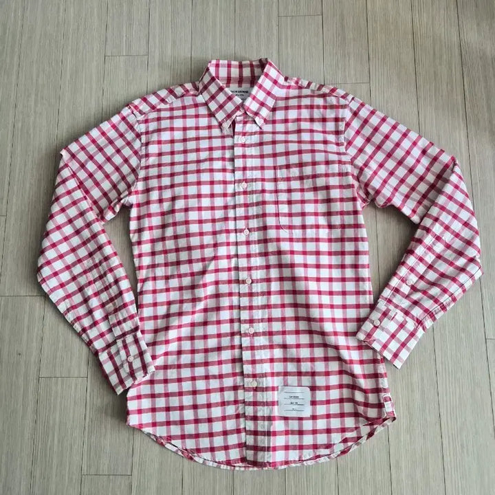 [BUNJANG] Thom Browne Red White Check Shirt / 톰브라운 레드 화이트 체크 셔츠
