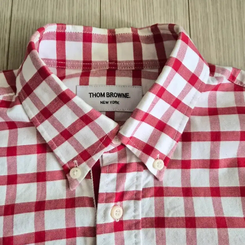 [BUNJANG] Thom Browne Red White Check Shirt / 톰브라운 레드 화이트 체크 셔츠