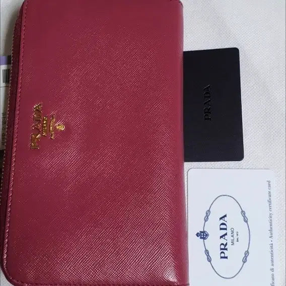 [BUNJANG] Prada Saffiano Wallet Pink Genuine A-Grade / 프라다 사피아노 장지갑/지갑 핑크 정품A급(보증서O)