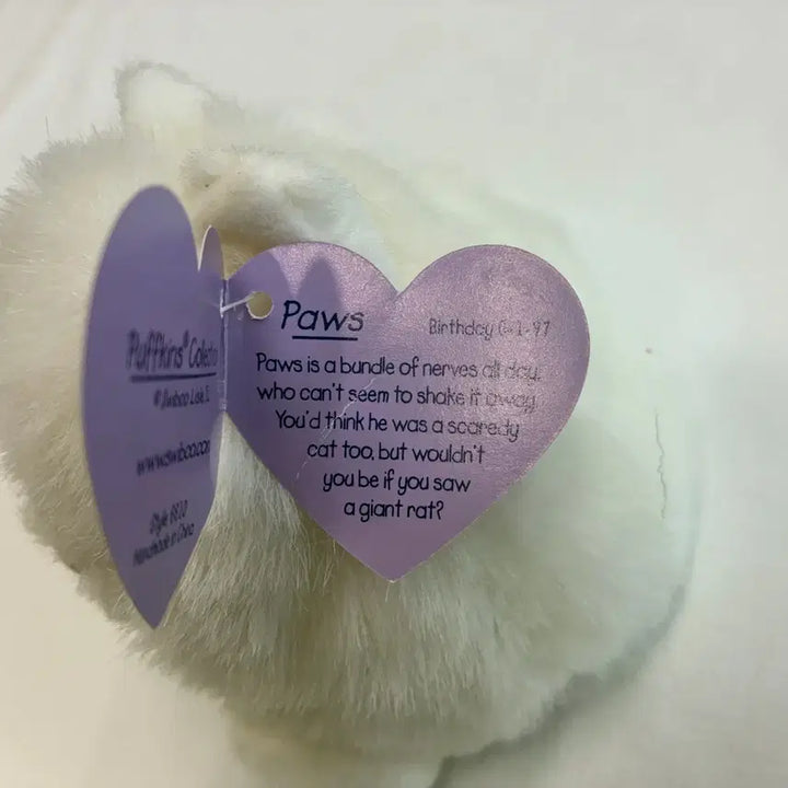 [BUNJANG] Puffkins Paws White Cat Plush Toy / Puffkins Paws 흰 고양이 인형
