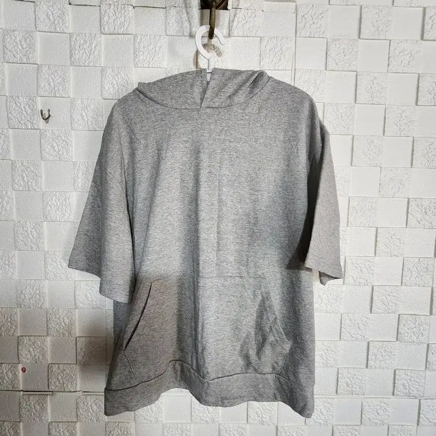 [BUNJANG] Grey Short Sleeve Hoodie / 회색 반팔 후드티