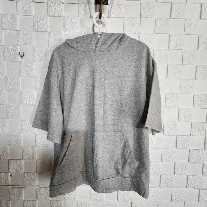 [BUNJANG] Grey Short Sleeve Hoodie / 회색 반팔 후드티