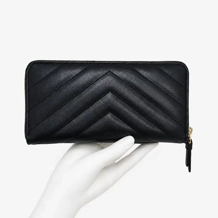[BUNJANG] Metrocity Black Quilted Long Wallet / [METROCITY] 메트로시티 (새상품) 블랙 퀼팅 장지갑