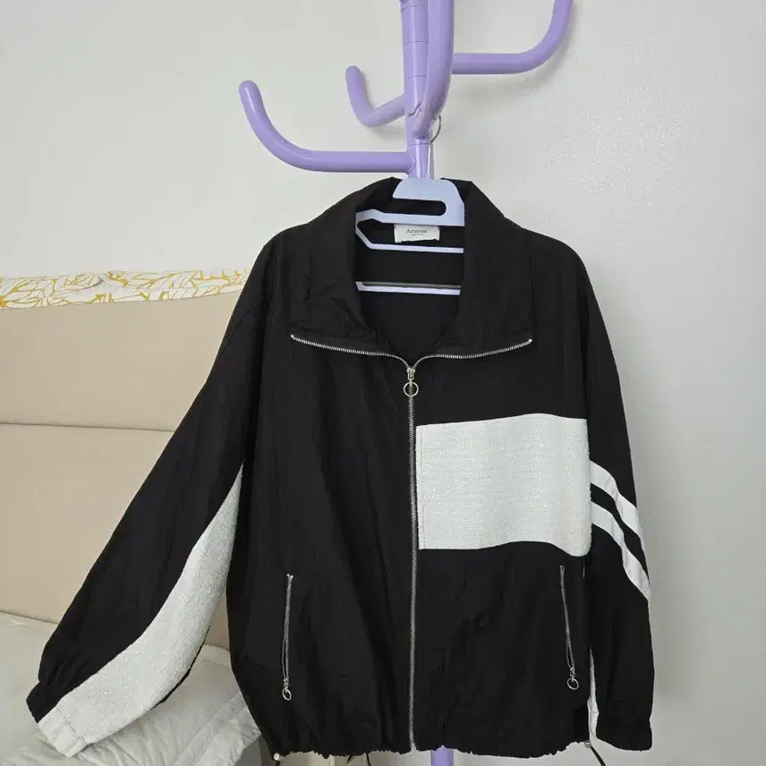 [BUNJANG] Tweed Color-Block Windbreaker / 트위드 바람막이