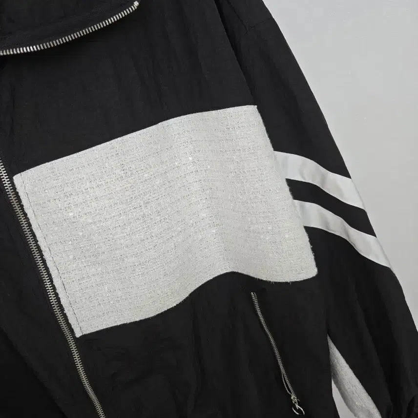 [BUNJANG] Tweed Color-Block Windbreaker / 트위드 바람막이