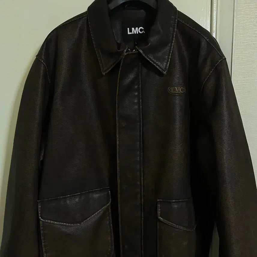 [BUNJANG] LMC Vegan Leather Jacket Dark Brown / LMC 비건 레더 자켓 다크 브라운 L