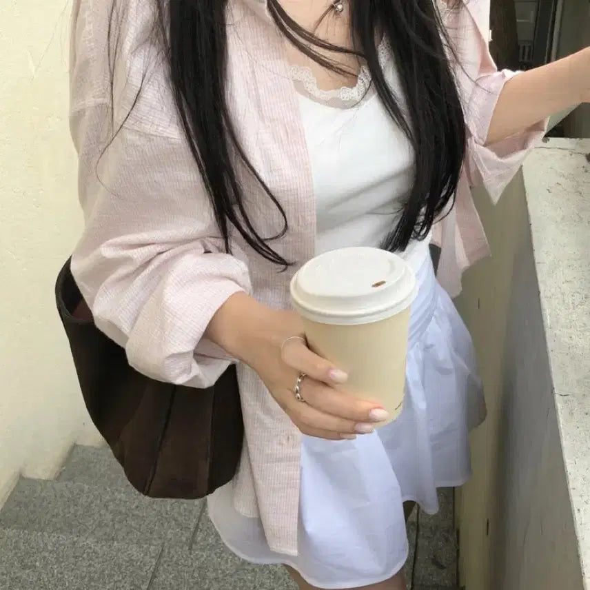 [BUNJANG] Leeds Lia Check Shirt Pink / 리즈 leeds 리아 체크셔츠 셔츠 핑크 더위시