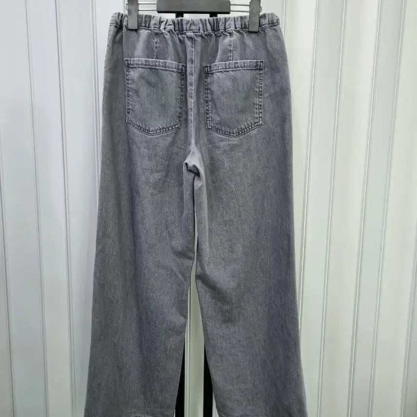 [BUNJANG] Zara Grey Denim Wide Banding Pants / 자라 그레이 데님 와이드 밴딩 팬츠