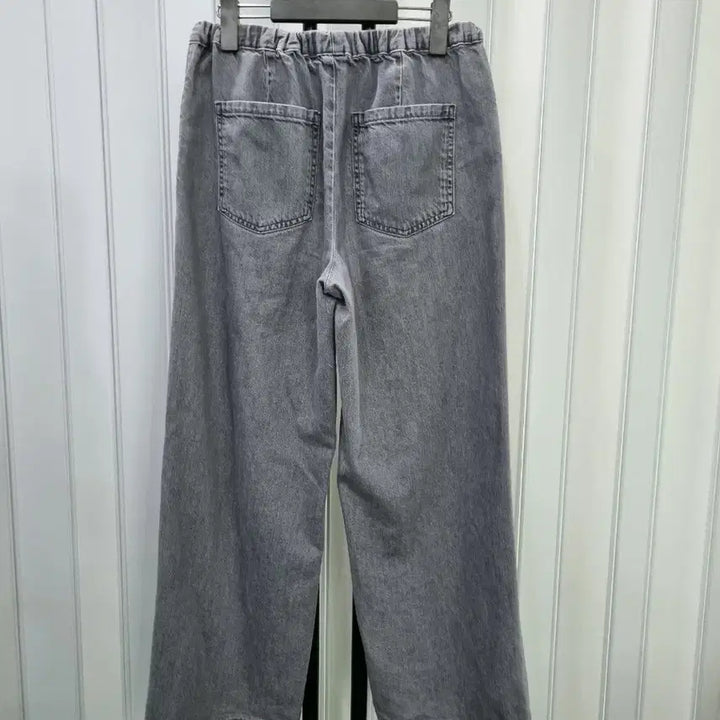 [BUNJANG] Zara Grey Denim Wide Banding Pants / 자라 그레이 데님 와이드 밴딩 팬츠