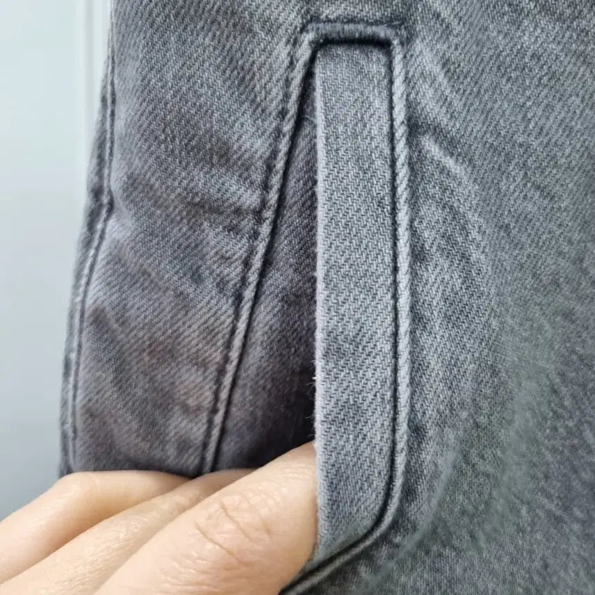 [BUNJANG] Zara Grey Denim Wide Banding Pants / 자라 그레이 데님 와이드 밴딩 팬츠
