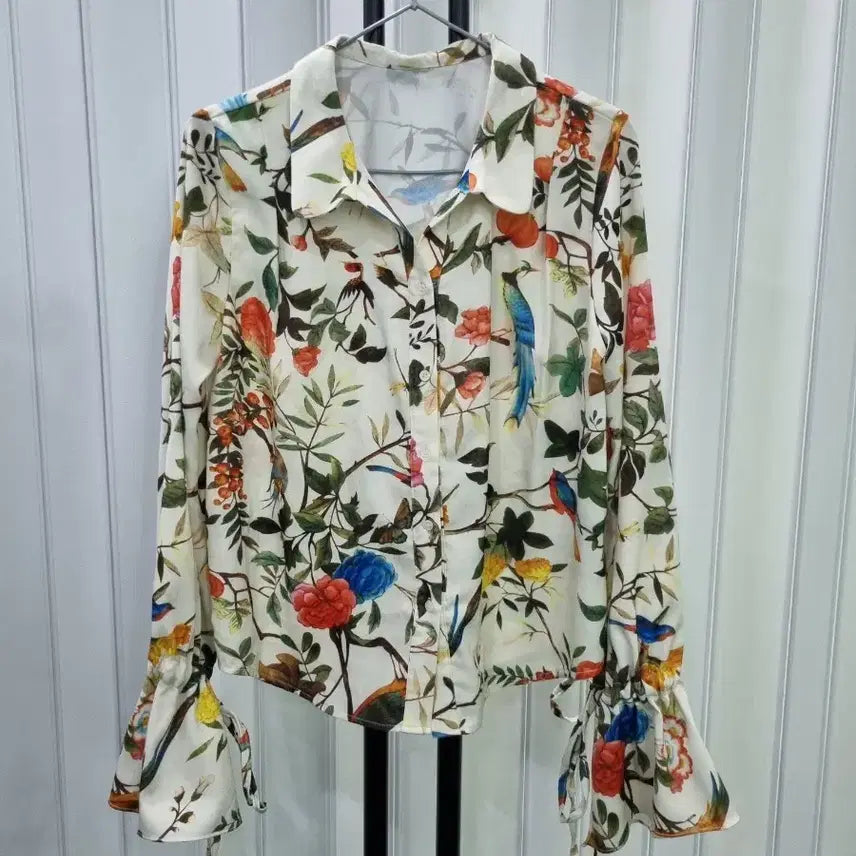 [BUNJANG] DINT Flower/Bird Printing Blouse Shirt / DINT  플라워/버드 프린팅 블라우스 셔츠