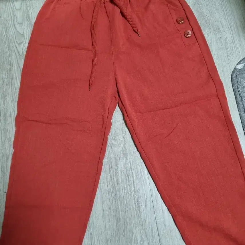 [BUNJANG] Orange Red Cotton Spandex Pants Women&