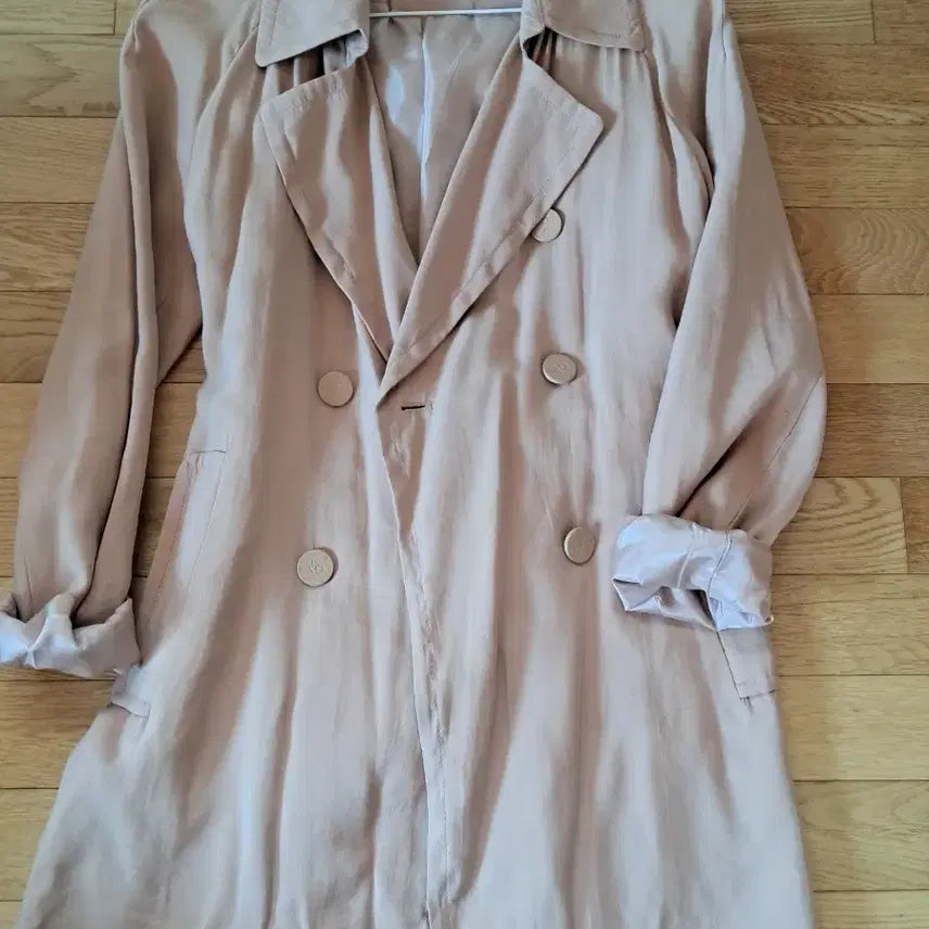 [BUNJANG] Apricot Trench Coat / 트렌치코트 살구색