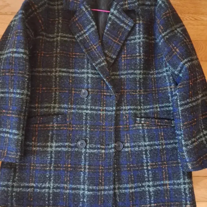 [BUNJANG] Wool Check Double Coat / 모직 체크 더블 코트