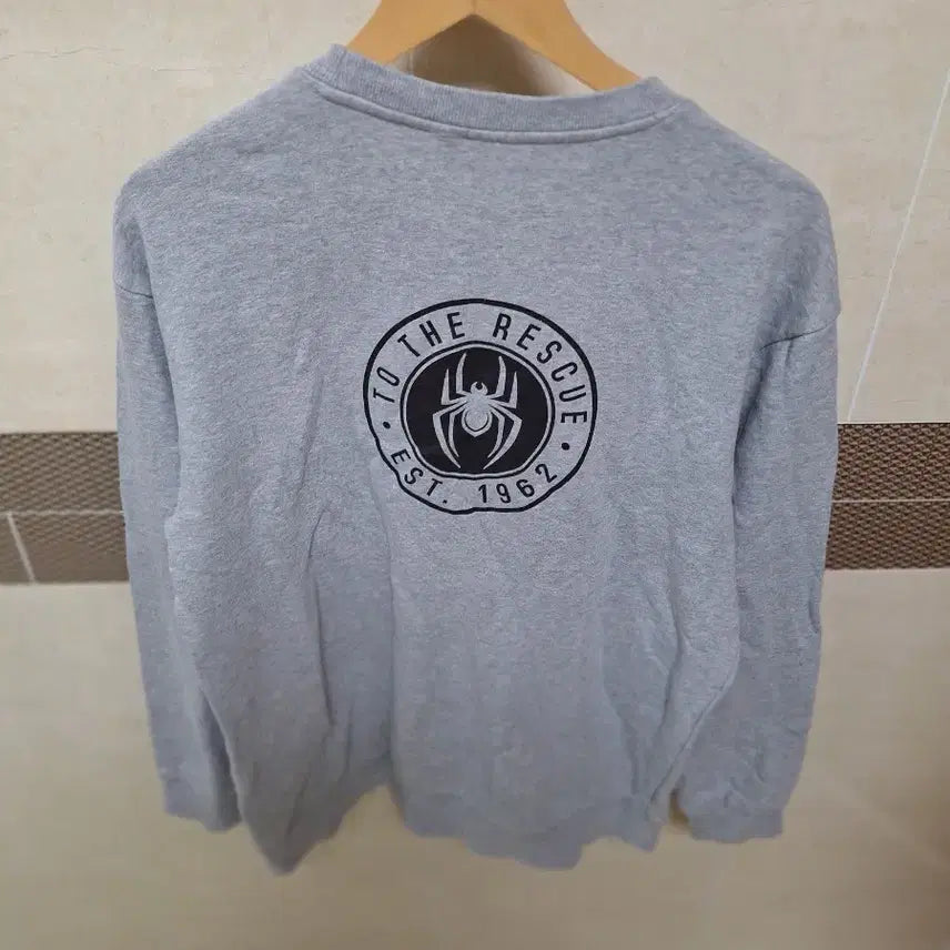 [BUNJANG] Spider Graphic Sweatshirt Gray (M) / 