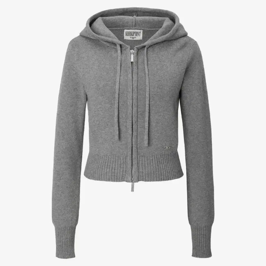 [BUNJANG] Khaki Point Basic Knit Zip-Up / 카키포인트 베이직 니트 집업
