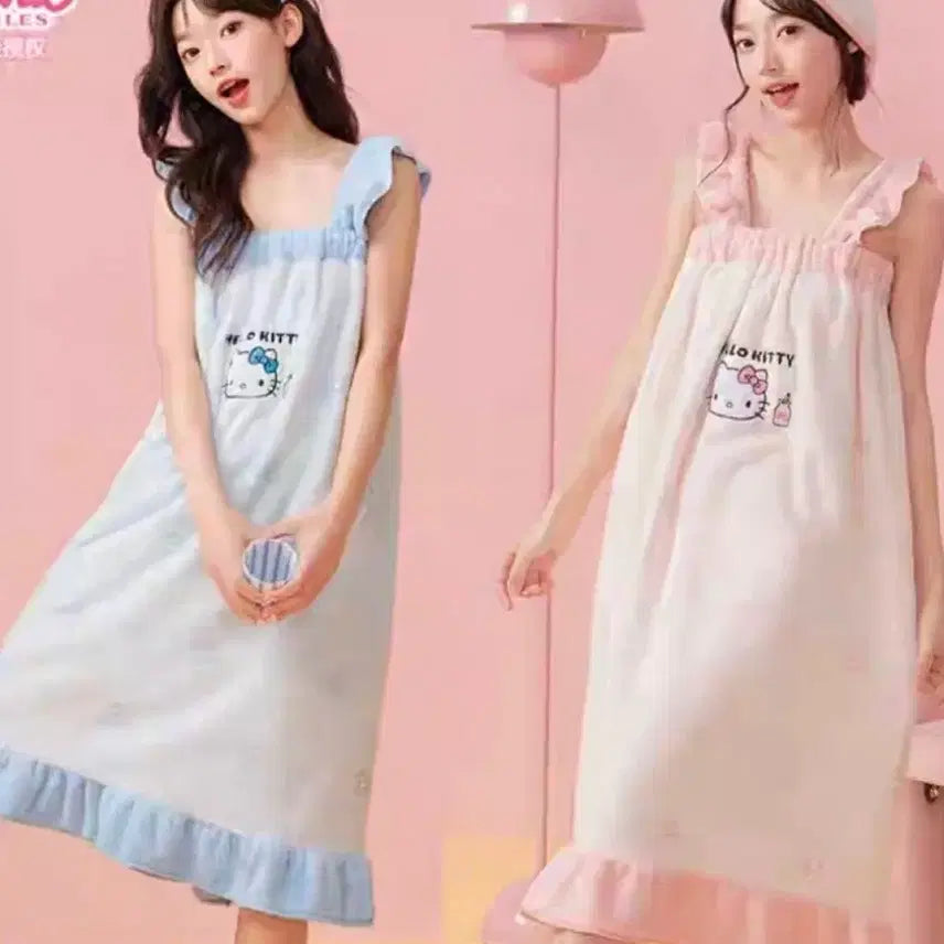 [BUNJANG] Sanrio Hello Kitty Shower Robe Pink / <당일발송> 헬로키티 샤워가운 핑크
