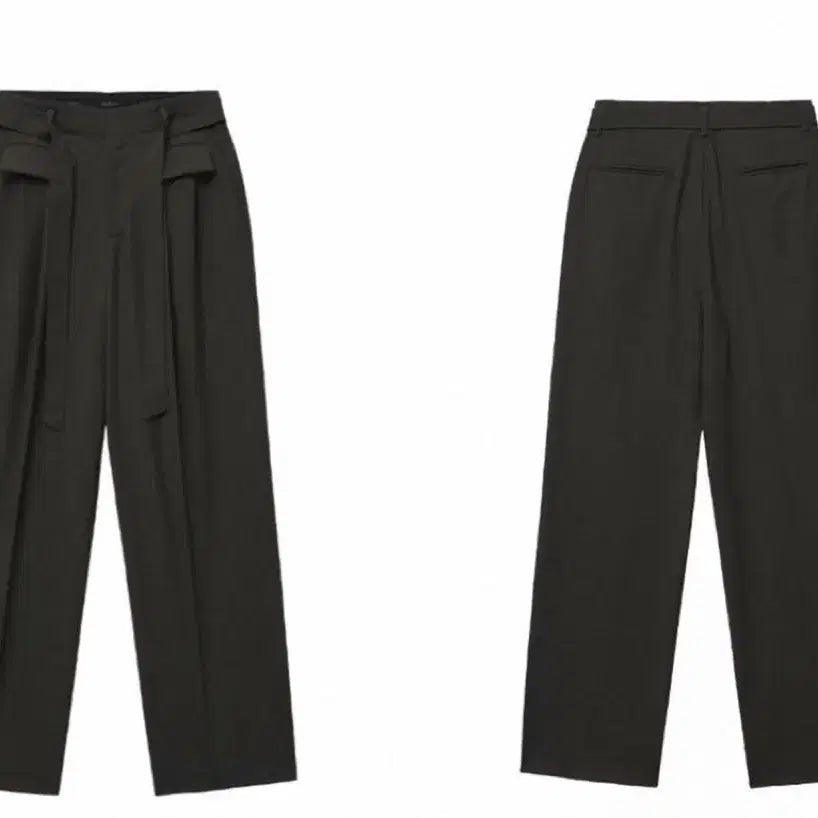 [BUNJANG] Noir Belted Slacks Khaki Size 48 / 노이어 벨티드 슬랙스 카키 48