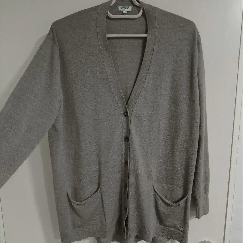 [BUNJANG] Kenzo Metal Logo Side Slit Cardigan / 85 겐조 메탈로고 옆트임 가디건 오버핏