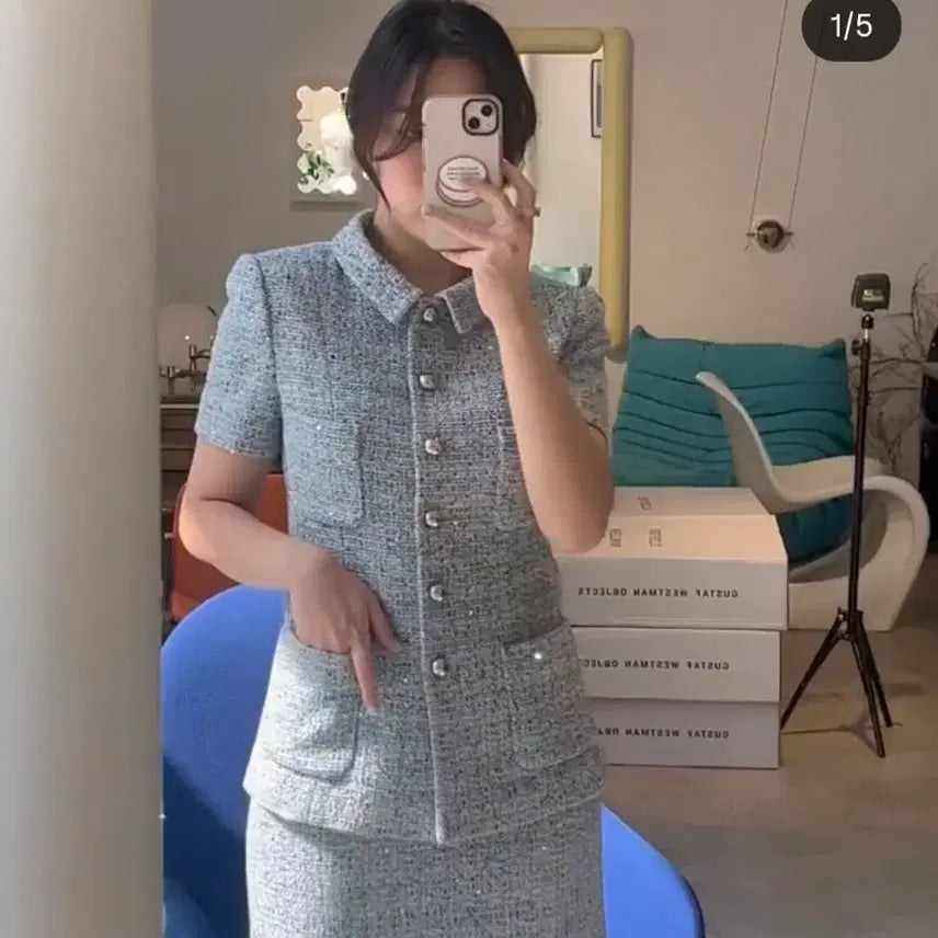 [BUNJANG] Acrissdo Sparkling Jacket Size 36 / 아크리스도 스파클링 자켓 36 사이즈(새상품컨디션)