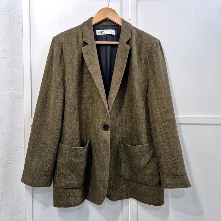 [BUNJANG] ZARA Linen Blend Single Jacket / 자라 린넨혼방 싱글 자켓