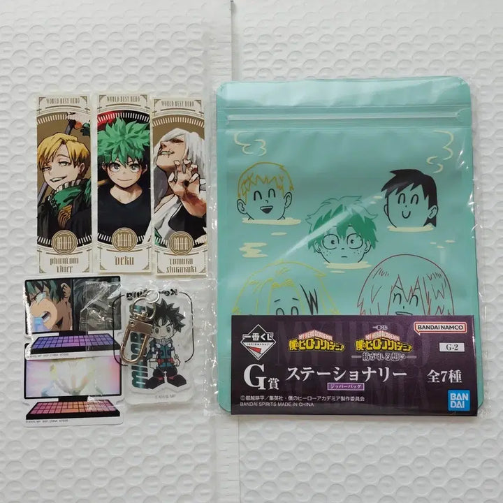 [BUNJANG] Izuku Midoriya Acrylic Keyring &amp; Sticker Set / 미도리야 이즈쿠 아크릴 키링 십걸 스티커 지퍼백 히로아카 나히아