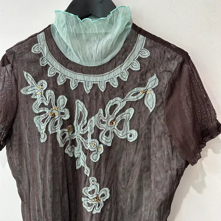 [BUNJANG] Oriental See-through Top / 오리엔탈 시스루 탑