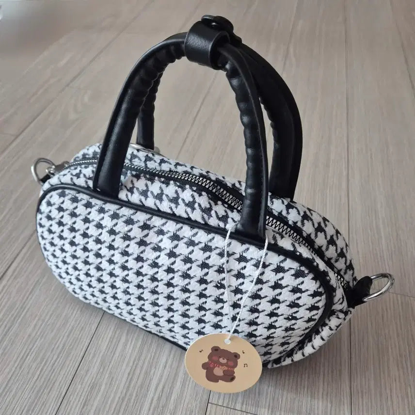 [BUNJANG] Hello Kitty Houndstooth Check Mini Tote Bag / 헬로키티 하운드투스 체크 토트백  미니백