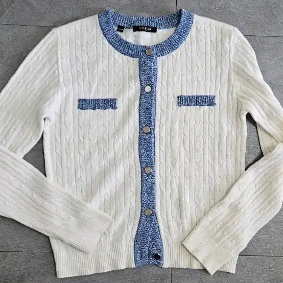 [BUNJANG] GUESS Cable Knit Cardigan - Size S / GUESS 게스 케이블 가디건 S