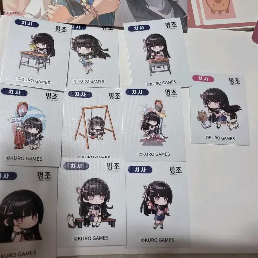[BUNJANG] Samsung Galaxy "Chisa" Popup 10-Type Sticker Set (Includes Hidden) / 명조 삼성스토어 갤럭시 치사 팝업 띠부씰 한정포함 10종