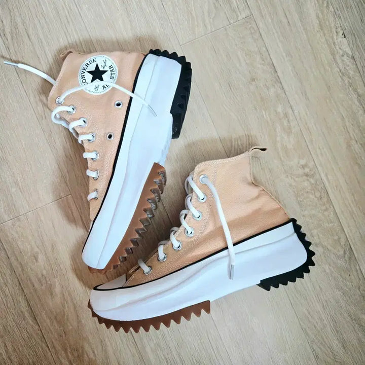 [BUNJANG] Converse Run Star Hike High Beige Custom Sneakers / 컨버스 런스타 하이크 하이 베이지(커스텀)