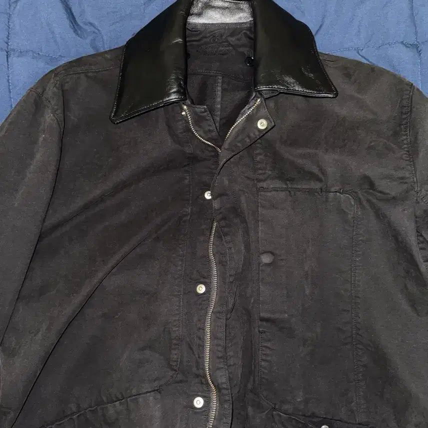 [BUNJANG] EE Leather Collar Work Jacket / 누마레 EE 레더카라 워크 자켓 S
