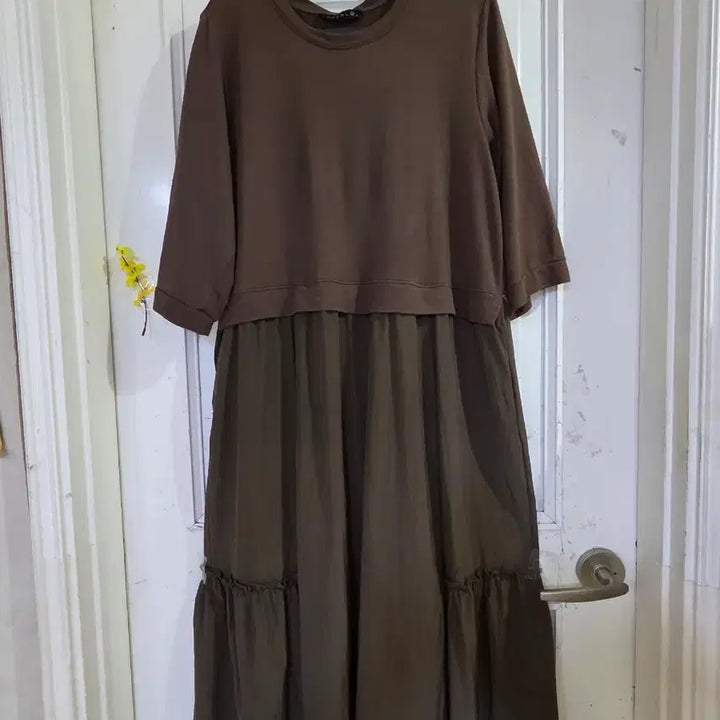 [BUNJANG] Summer Long Dress - Brown / 여름  고급스런  디자인이쁜  상의면  하의바스락 롱원피스  깨끗해요